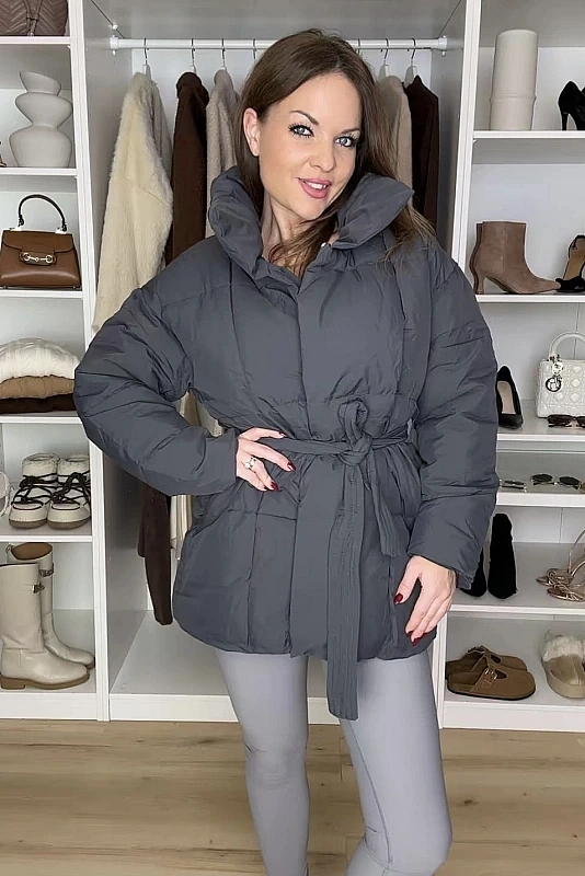 Blizzard pufi kabát kötővel, szürke